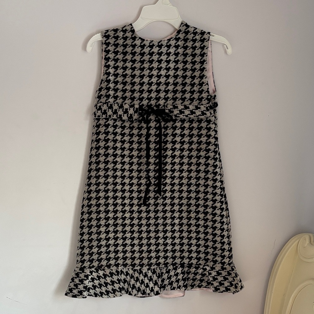 Helena Classic Black and White Houndstooth Dress